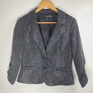 Forever 21 Striped Blazer Jacket • Size M • EUC • Stylish Neutral Texture